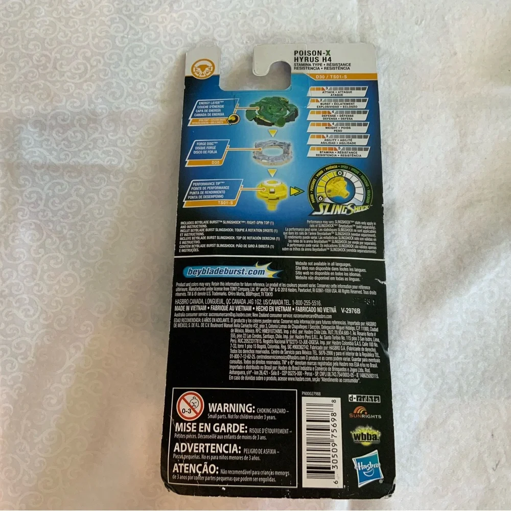 Beyblade Burst Lot Hasbro 5 Tops 2 Launchers Poison-X Hydrus H4 Sting Shock